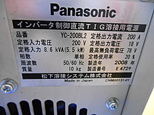 【安い格安】PANASONIC パナソニック　直流TIG溶接機　YC-200BL2 TIG溶接機